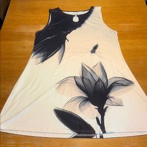 Asymmetrical Black and Pink Sleeveless Tank Dress